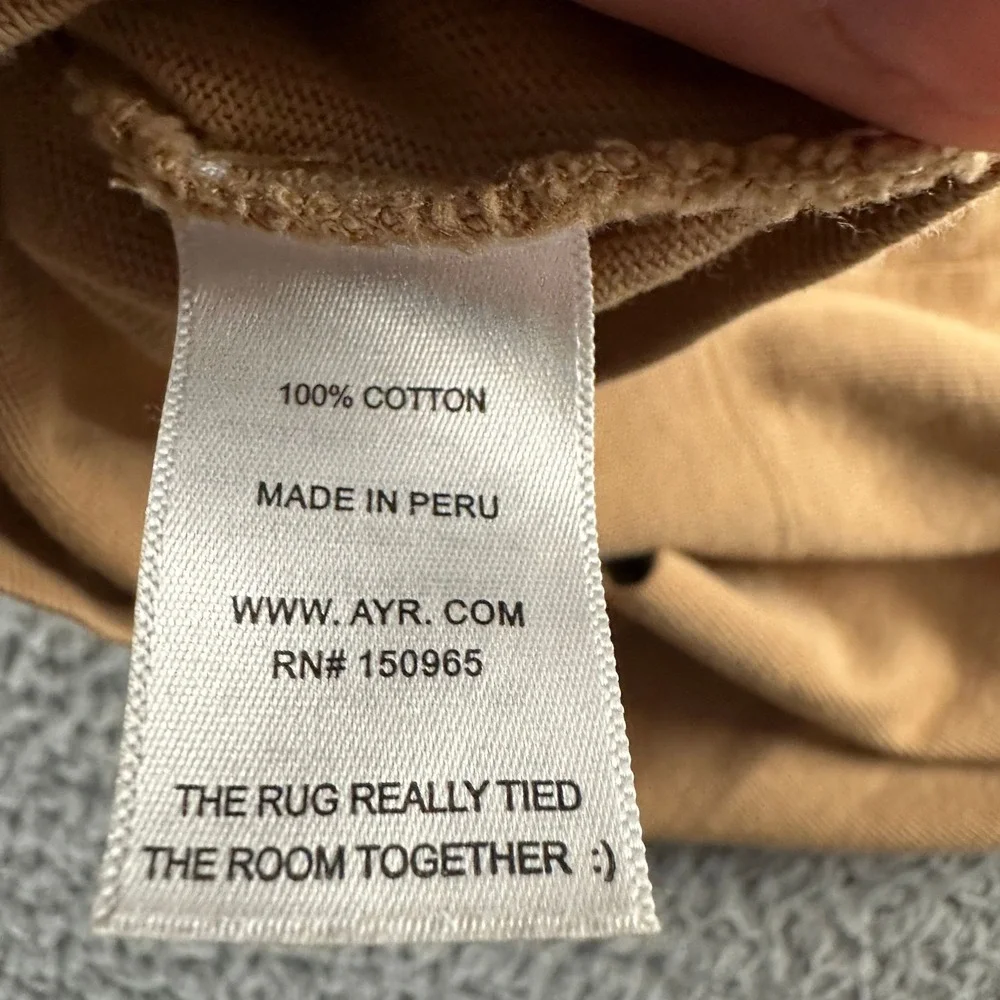 AYR Men's Long Sleeve Crewneck Tee in Camel - Picture 8 of 10